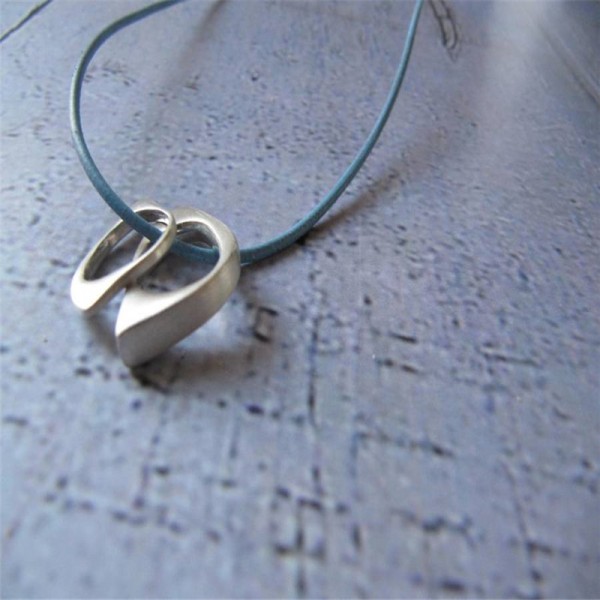 U And Me2 Infinity Silver Pendants On Leather - The Handmade ™