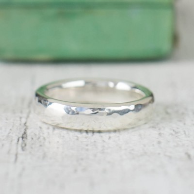 Unisex Hammered Silver Ring - The Handmade ™