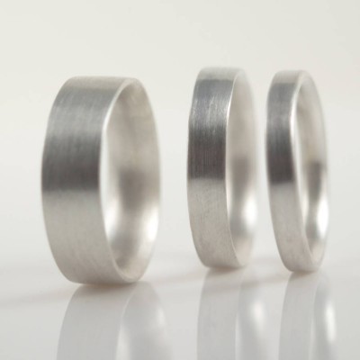 Mens Silver Wedding Ring Comfort Fit Matt - The Handmade ™