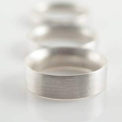 Mens Silver Wedding Ring Comfort Fit Matt - The Handmade ™