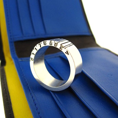 Wide Silver Barcode Ring - The Handmade ™