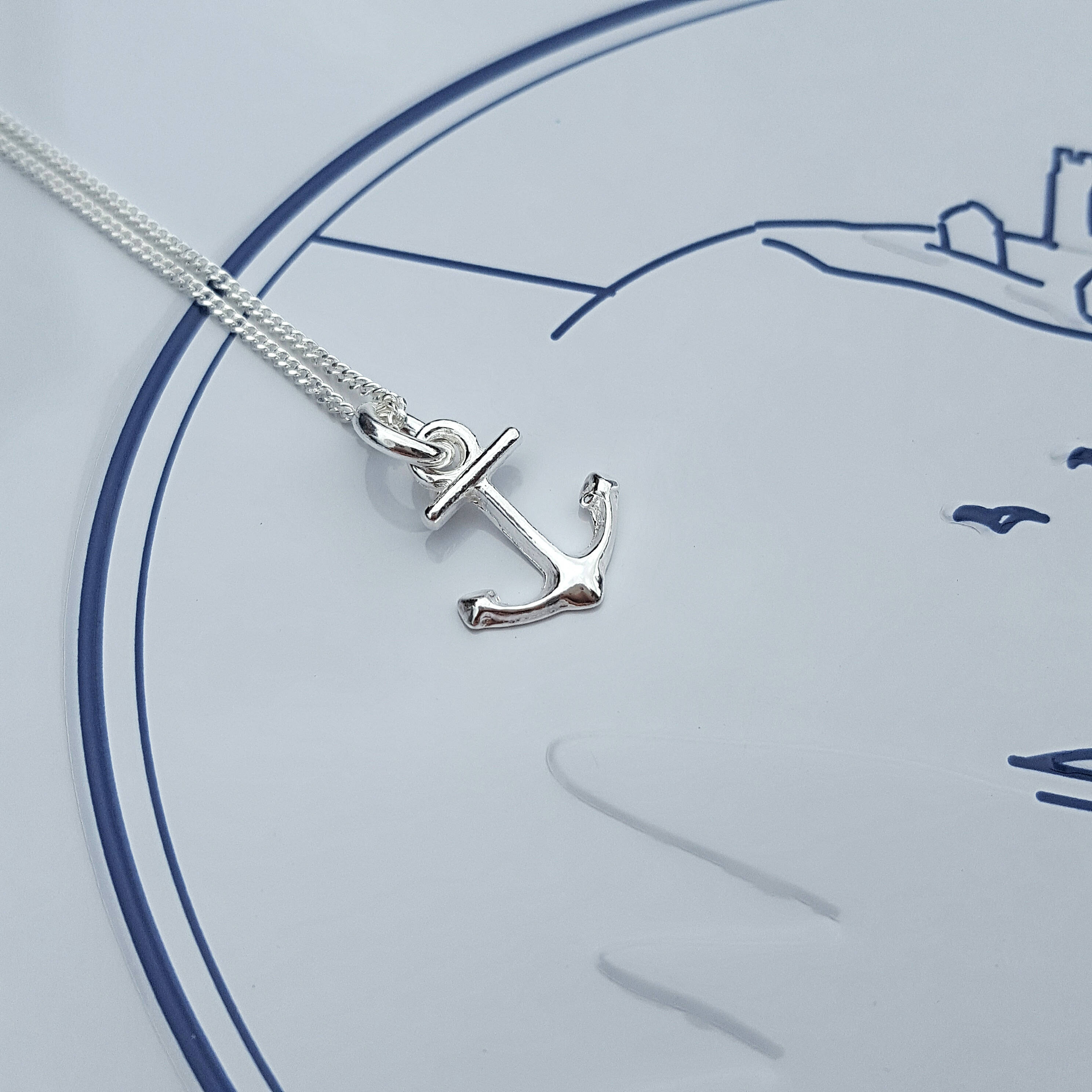 Anchor Necklace, Sterling Silver Anchor Necklace, Silver Anchor Necklace, Silver Anchor, Anchor Charm, Nautical Jewelry, Gift For Her