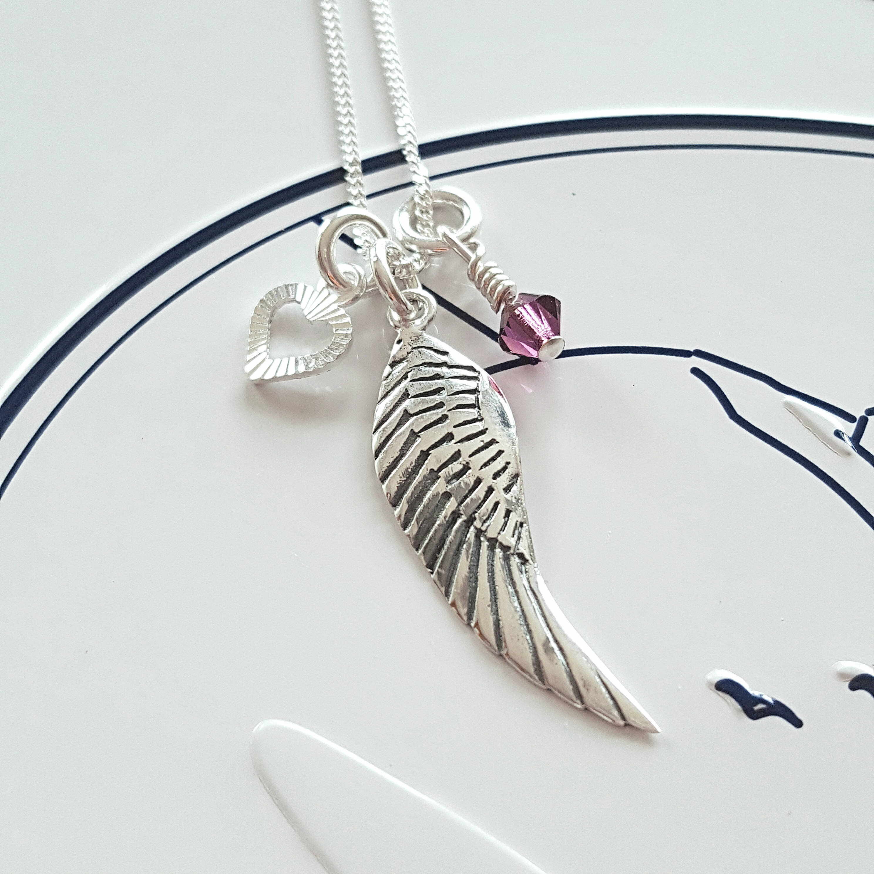Angel Necklace, Angel Wing Necklace, Sterling Silver Angel Necklace, Angel Charm, Gift For Her, Alexia Jewellery