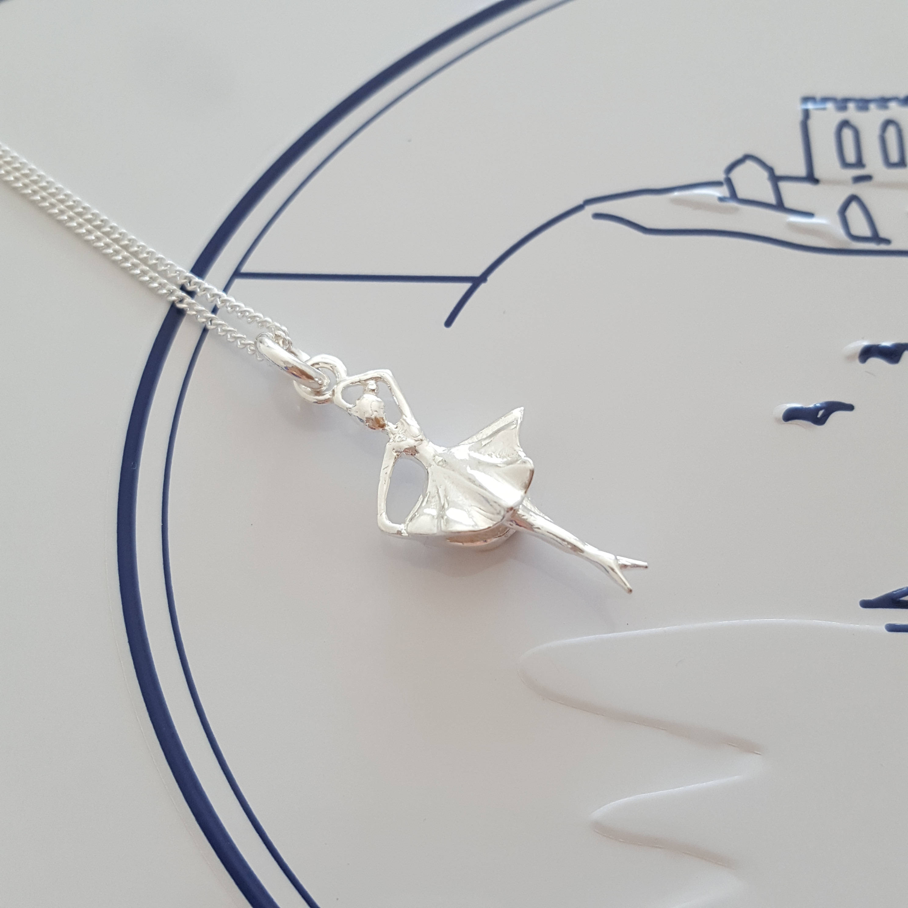 Ballerina Necklace, Sterling Silver Ballet Necklace, Ballet Charm, Gift For Her, Alexia Jewellery