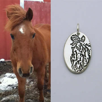 Personalized Pet Jewelry, Pet Portrait Jewelry, Pet Photo Jewelry, Silver Horse Charm, Silver Dog Charm, Silver Cat Charm, Pet Lover Jewelry