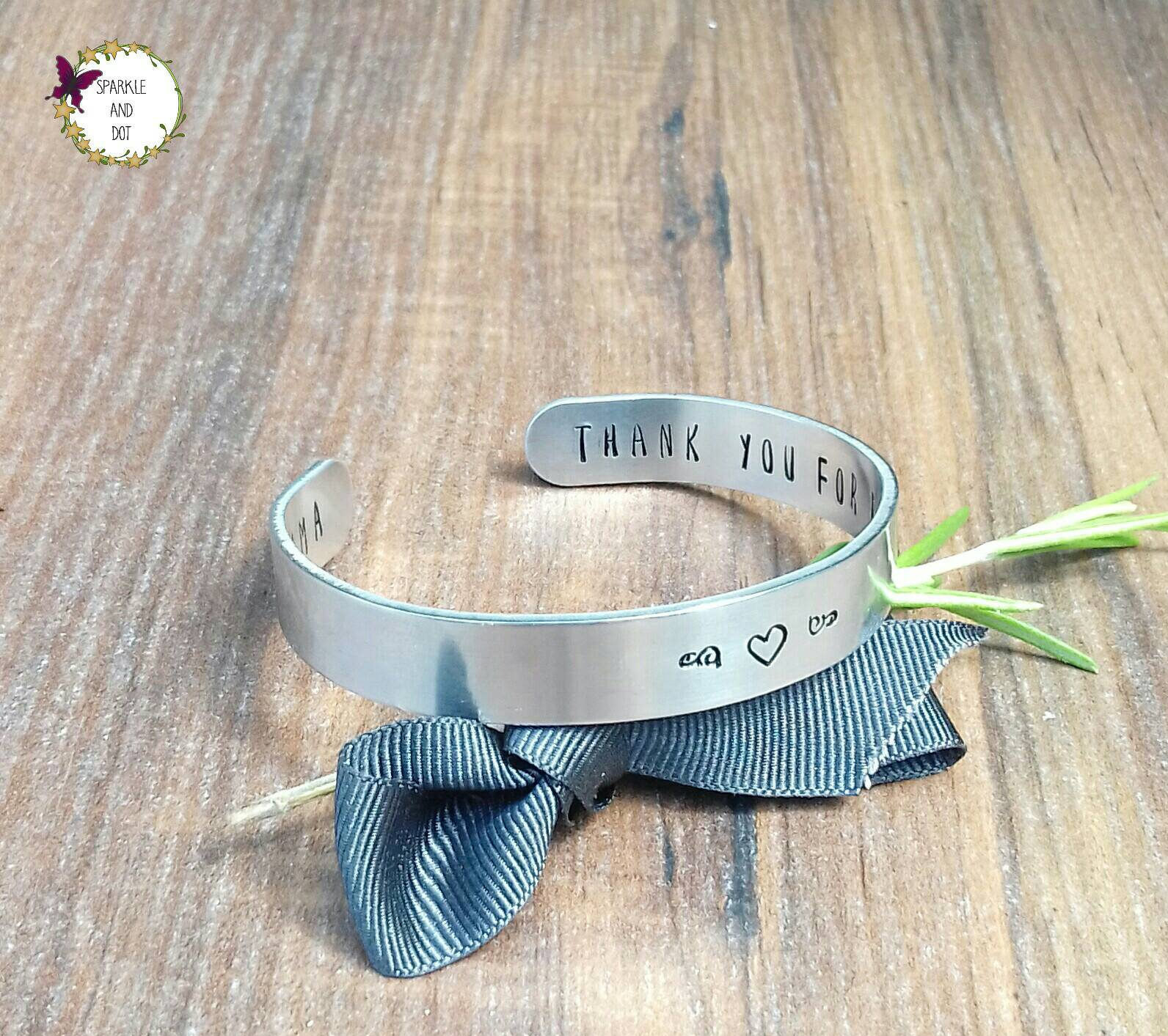 Mother In Law Gifts, Personalised Hidden Message Bracelet, Sentimental Gifts, Hand Stamped Jewellery,