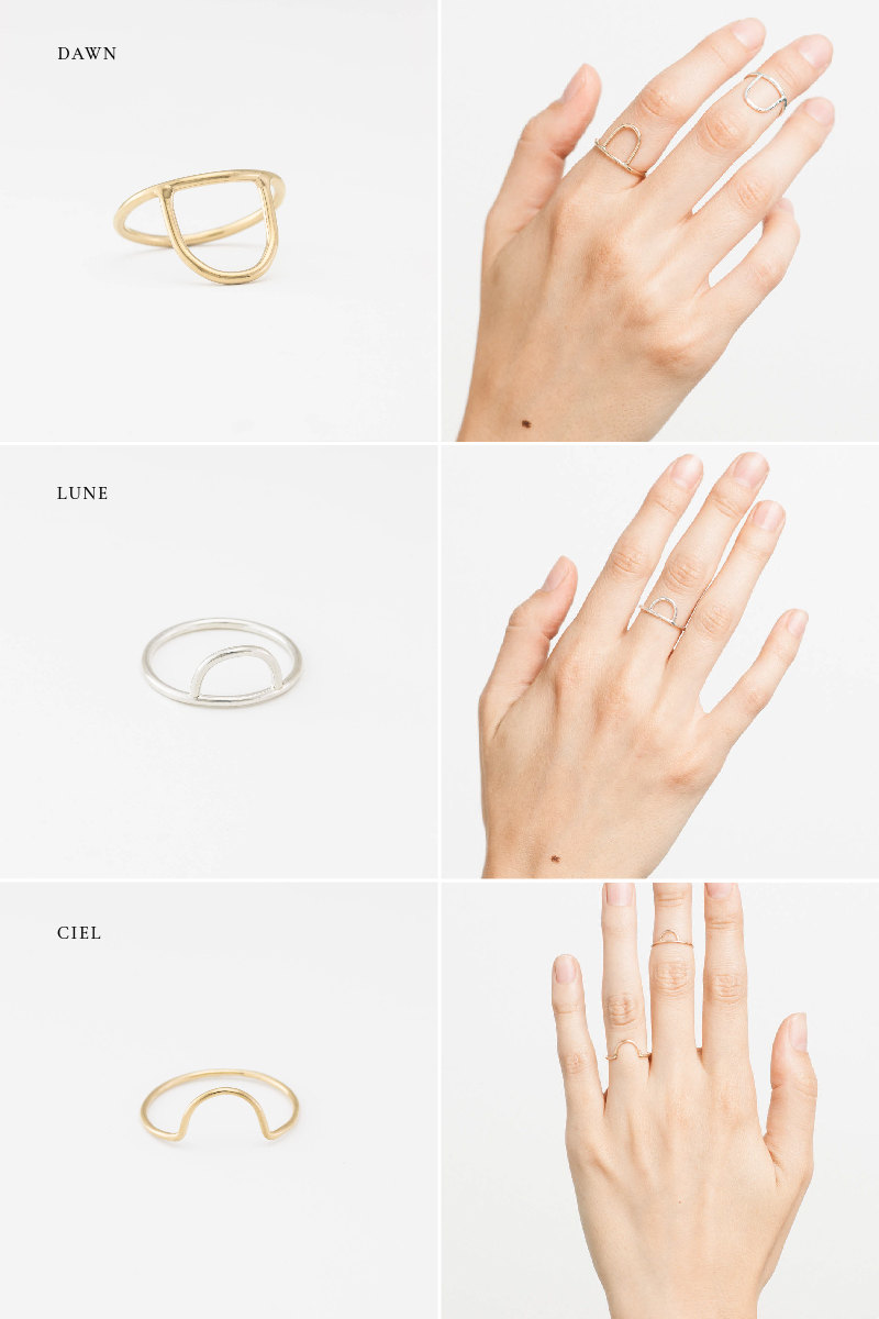 Arcs Collection Stacking Rings &bull; Dainty Stacking Rings &bull; Minimal Stacking Rings &bull; Boho Stacking Rings &bull; Arcs Collection by Layered and Long