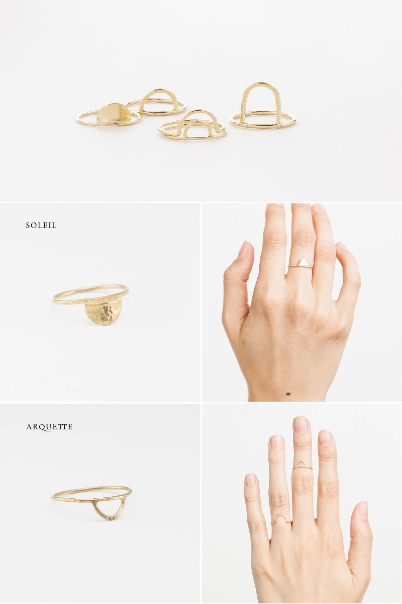 Arcs Collection Stacking Rings &bull; Dainty Stacking Rings &bull; Minimal Stacking Rings &bull; Boho Stacking Rings &bull; Arcs Collection by Layered and Long