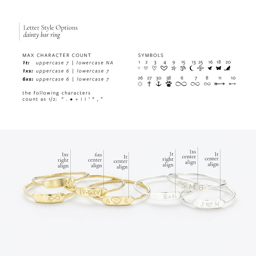 Dainty Bar Ring &bull; Personalized Ring (or blank) &bull; Stacking Ring &bull; Custom Name &bull; Hand Stamped &bull; 18k Gold Fill, Sterling Silver, LR450