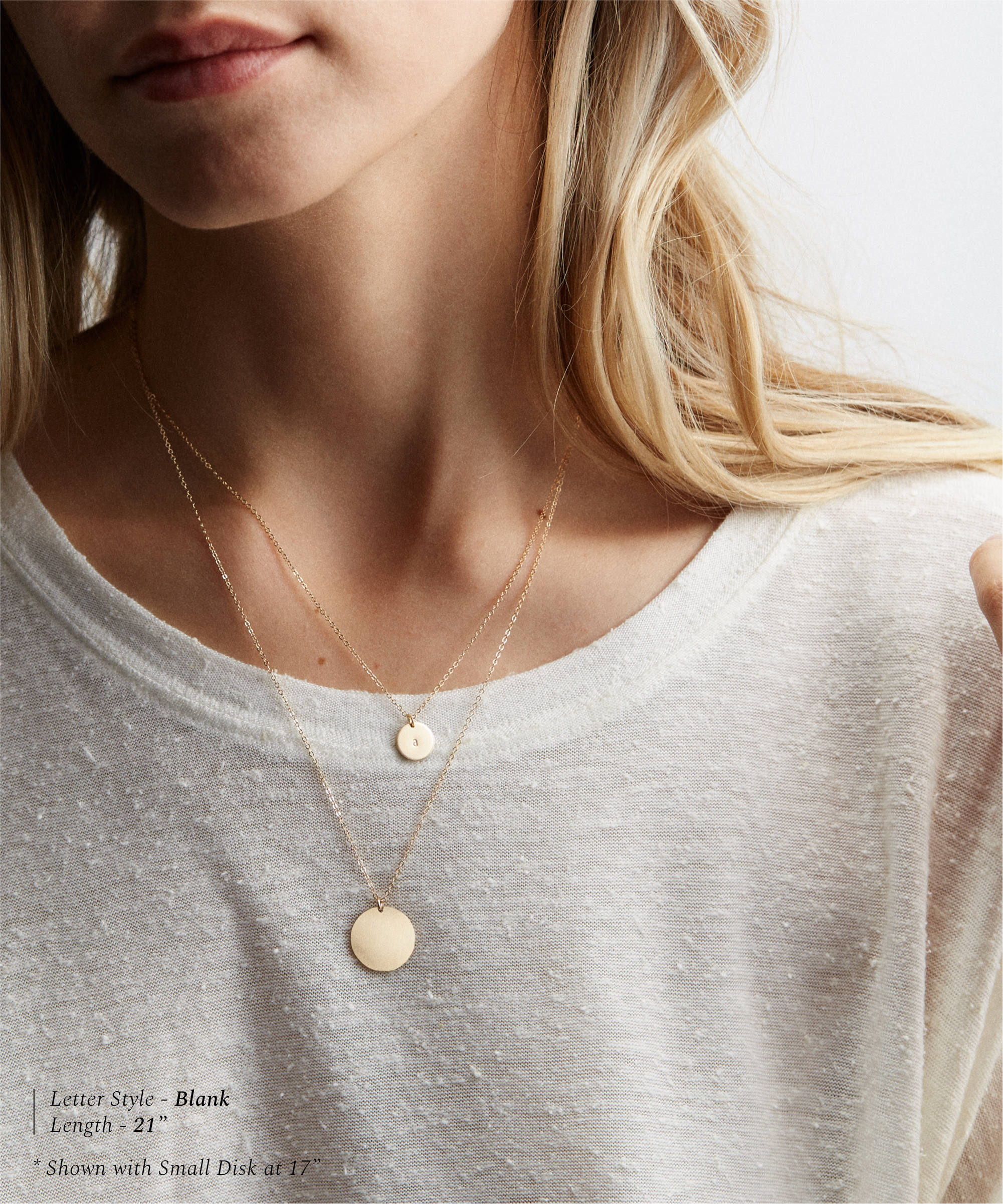 Large Gold Circle Necklace &bull; Initial Disk Necklace, Simple, Everyday Large Coin Necklace &bull; Custom Letter Pendant &bull; LN216