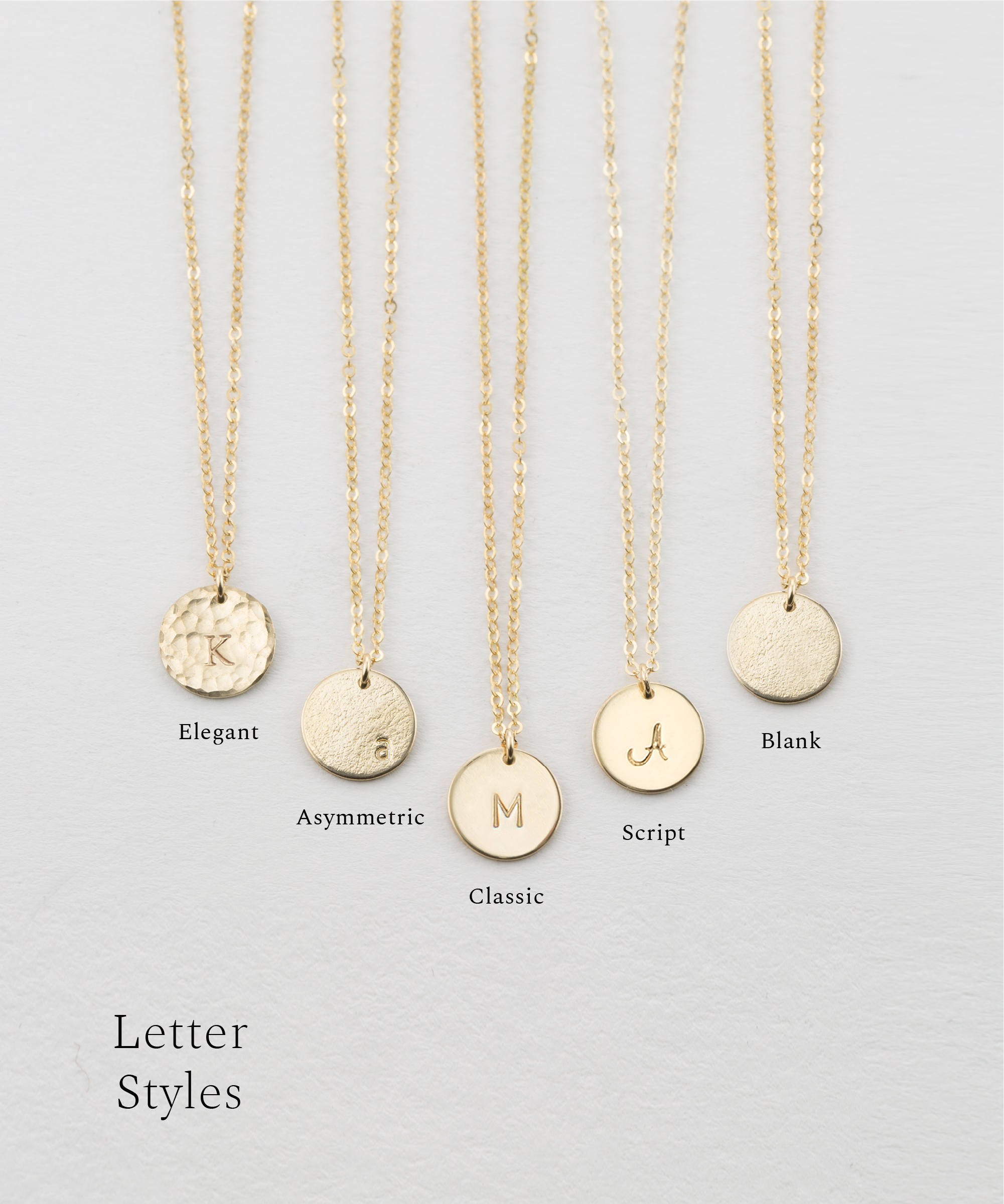 Personalized Disk Necklace, Dainty Circle Tag/Coin with Custom Initials in 18k Gold Filled, Silver, or Rose Gold SMALL DISK Necklace &bull; LN209