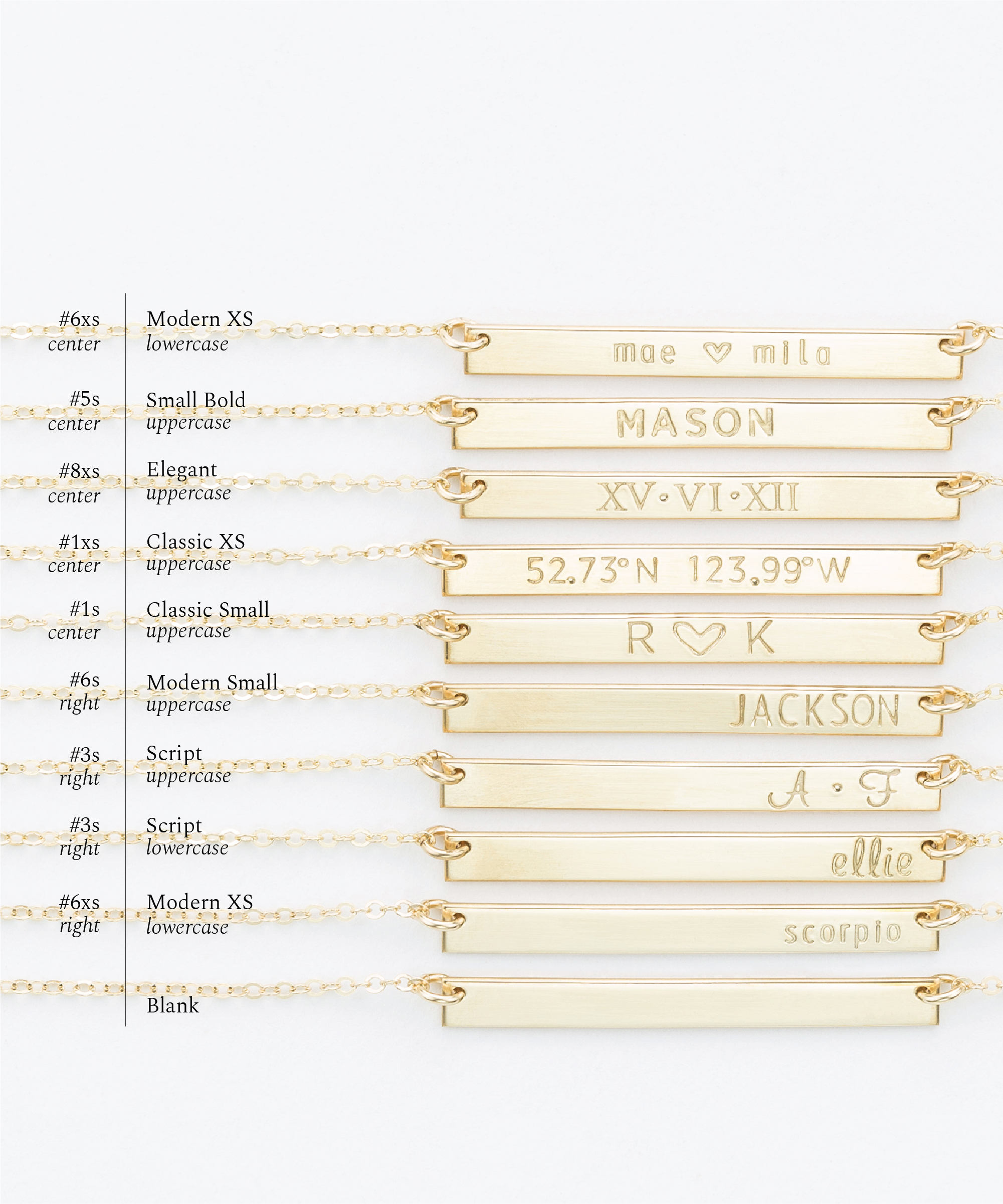 Personalized Gifts for Sisters, Mothers, Daughters, Friends... Custom Name Bar Necklace - Handmade Gift &bull; Gold, Silver or Rose Gold LN130_30