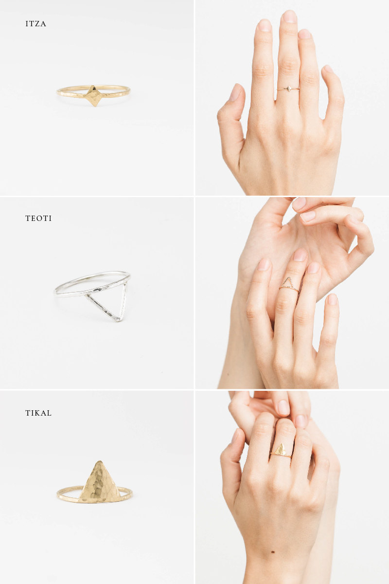 Points Collection Stacking Rings &bull; Triangle Stacking Ring &bull; Dainty Stacking Ring &bull; Geometric Rings &bull; Points Collection by Layered &amp; Long