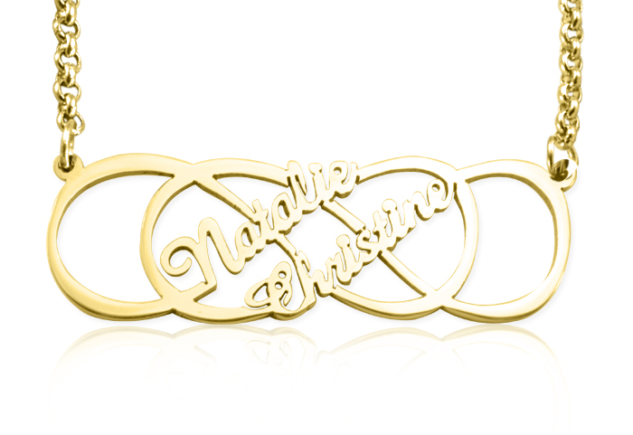 Infinity X Infinity Name Necklace - Gold - The Handmade &trade;