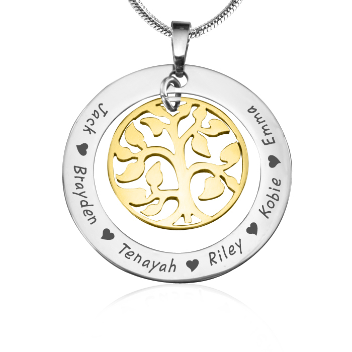 Family Tree Necklace - Two Tone - Gold Tree - The Handmade &trade;