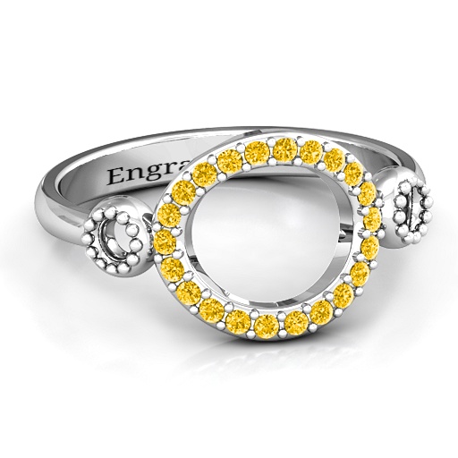 3 Circles Karma Ring with Accents - The Handmade &trade;