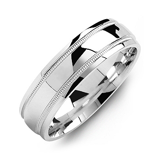 Classic Dome High-Polish Milgrain Men's Ring - The Handmade &trade;