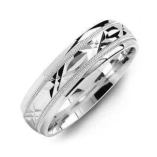 Classic Men's Ring with Diamond Cut Pattern - The Handmade &trade;