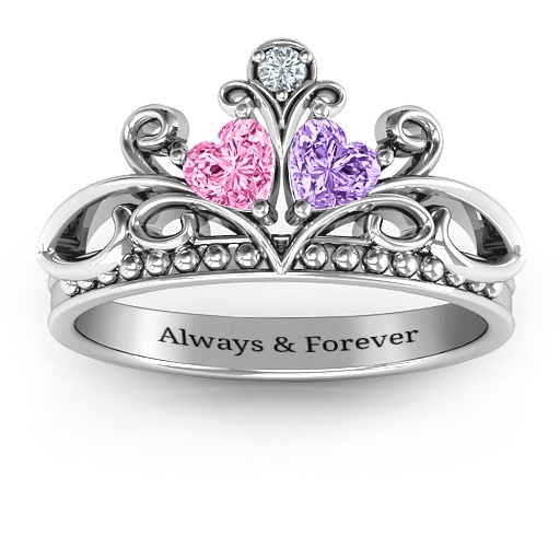 Ever Enchanted Double Heart Tiara Ring - The Handmade &trade;