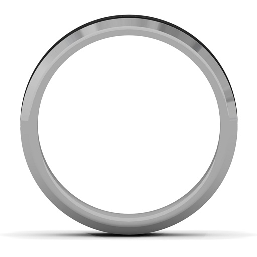 Men's Black Carbon Fiber Inlay Polished Tungsten Ring - The Handmade &trade;