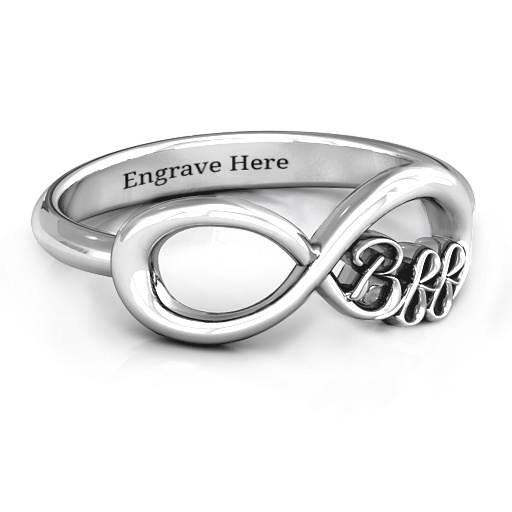 Silver BFF Friendship Infinity Ring - The Handmade &trade;