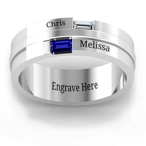 Silver Baguette Men's Ring - The Handmade &trade;