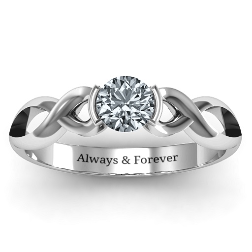 Silver Half Bezel Infinity Ring - The Handmade &trade;