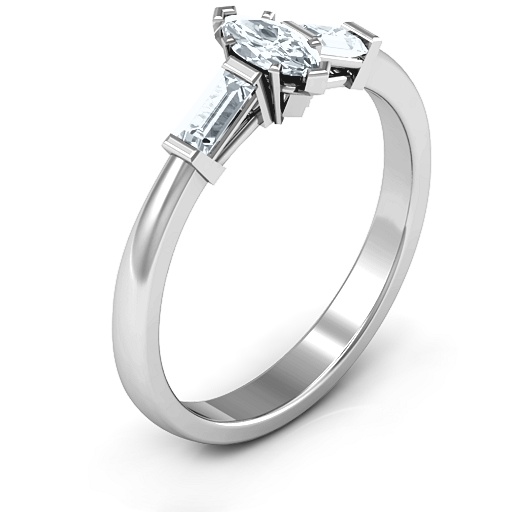 Silver Marquise Cut Love Ring - The Handmade &trade;