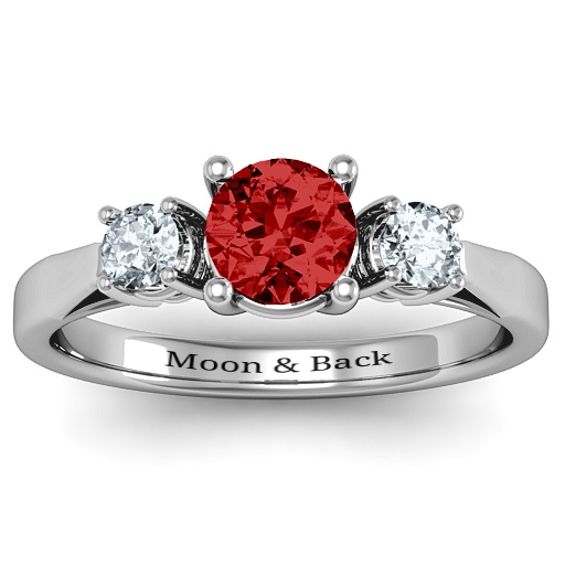 Silver Three Stone Eternity Ring - The Handmade &trade;