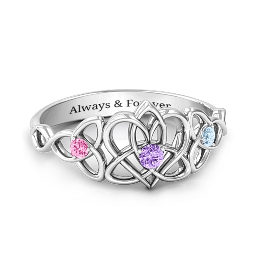 Triple Trinity Celtic Heart Ring - The Handmade &trade;