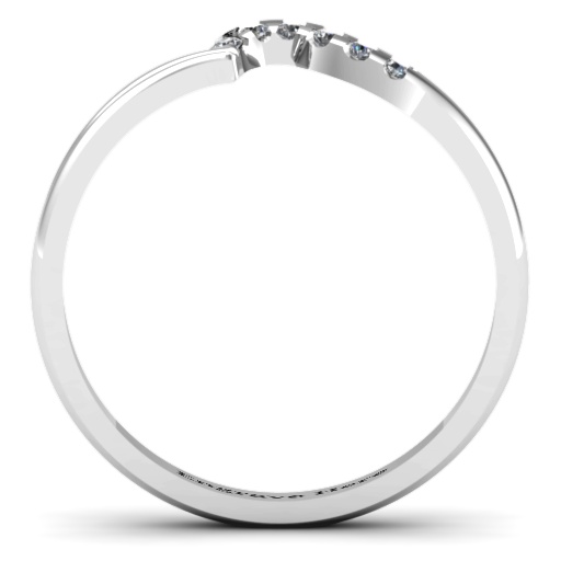 Wave Band Ring with Stone Accents - The Handmade &trade;