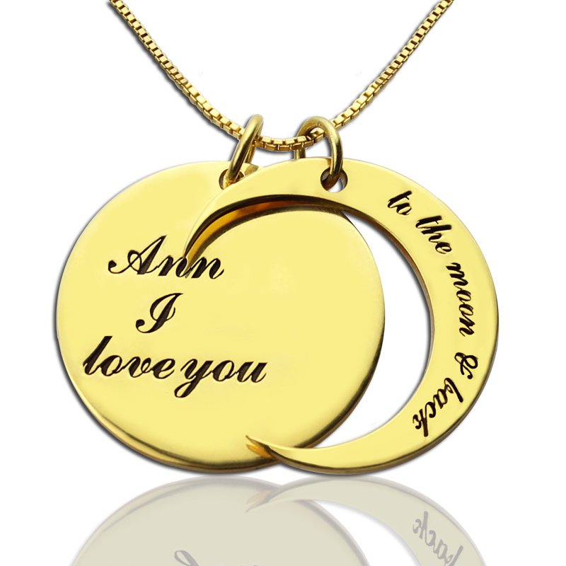 I Love You to The Moon and Back Love Necklace Gold - The Handmade &trade;
