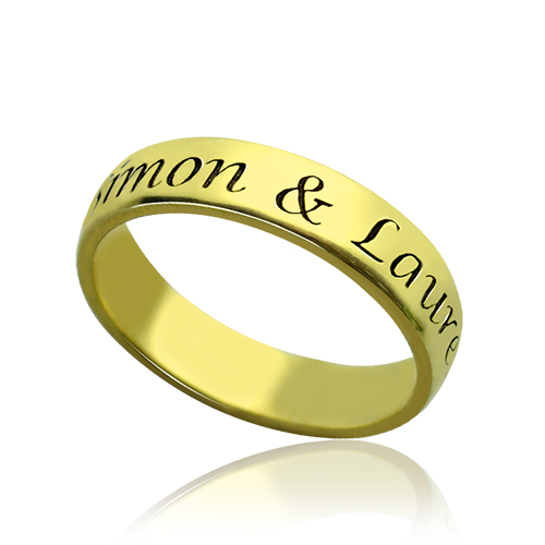 Engraved Promise Name Ring Gold - The Handmade &trade;