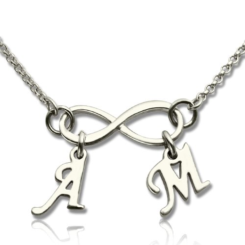 Infinity Necklace Double Initials Silver - The Handmade &trade;