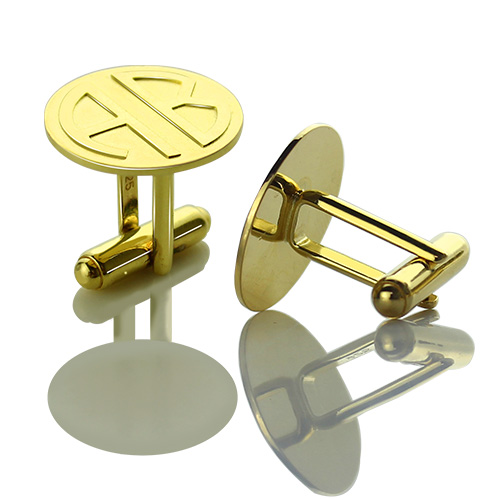 Cufflinks for Men with Block Monogram Gold - The Handmade &trade;