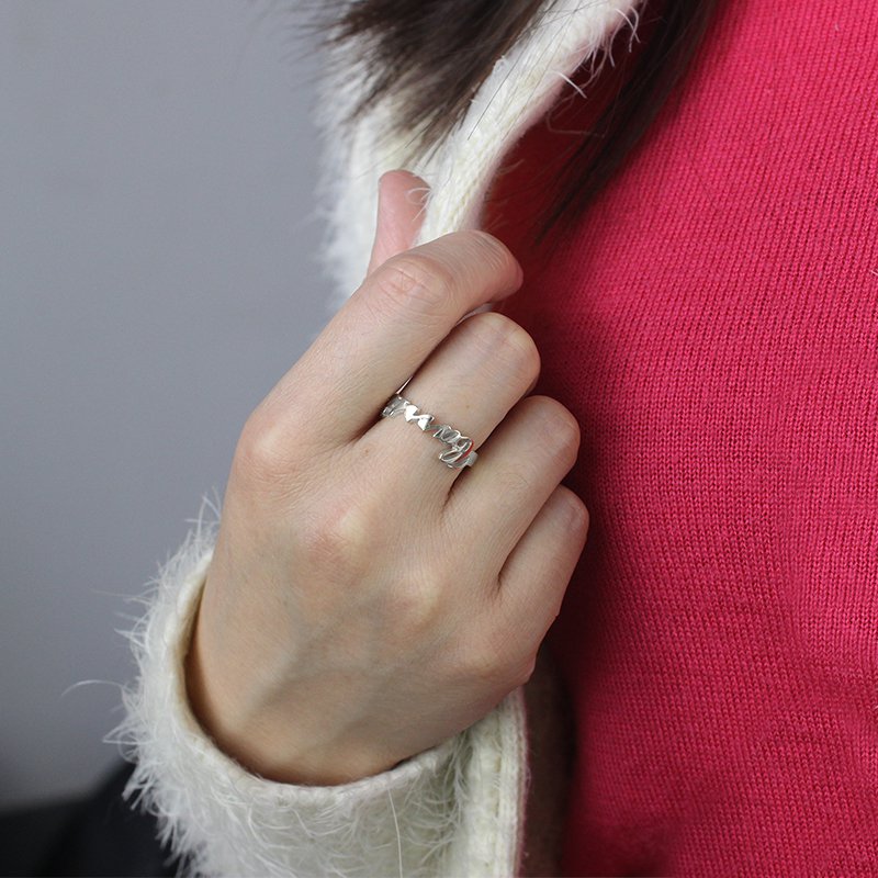 Personalised Carrie Name Rings Gift Silver - The Handmade &trade;