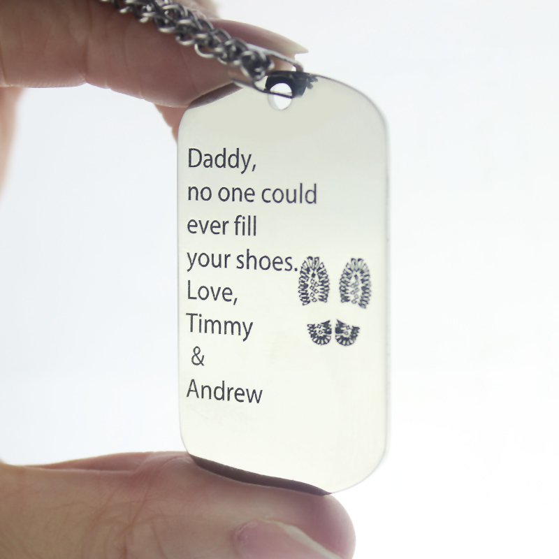 Father' Day Gift Dog Tag Name Necklace - The Handmade &trade;
