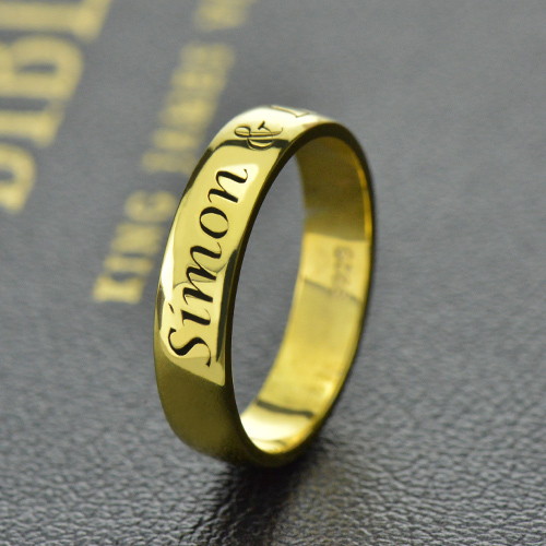Engraved Promise Name Ring Gold - The Handmade &trade;