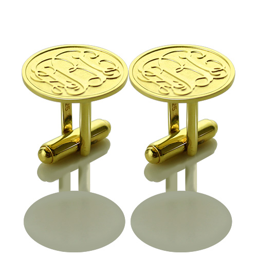 Engraved Cufflinks with Monogram Gold - The Handmade &trade;