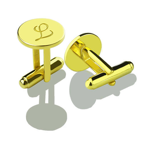 Script Initial Cufflinks for Men Gold - The Handmade &trade;