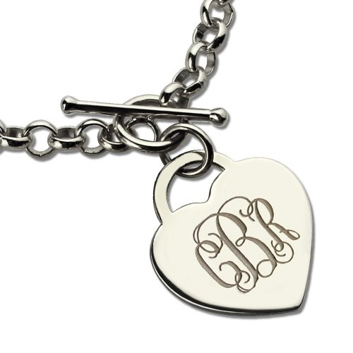 Custom Monogram Charm Bracelet For Her Silver - The Handmade &trade;