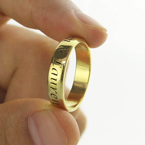 Engraved Promise Name Ring Gold - The Handmade &trade;