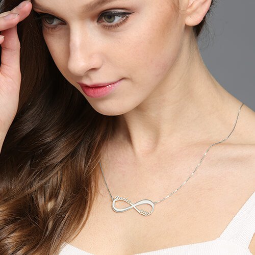 Infinity Symbol Necklace Double Name - The Handmade &trade;