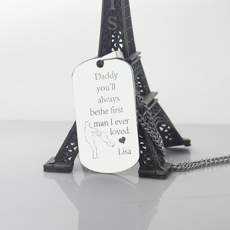 Father's Love Dog Tag Name Necklace - The Handmade &trade;