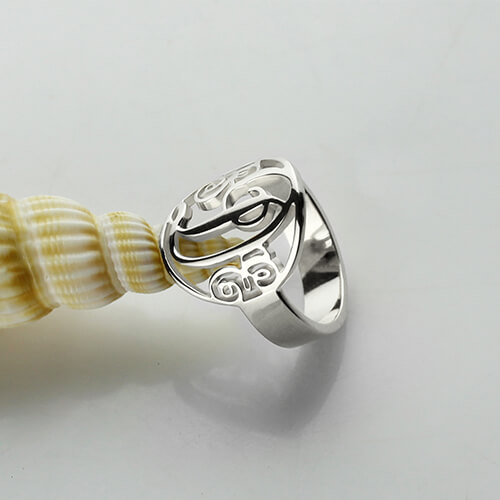 Personalised Rings Monogram Initial Silver - The Handmade &trade;