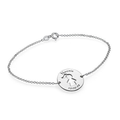 Cut Out Mum Bracelet in Silver - The Handmade &trade;