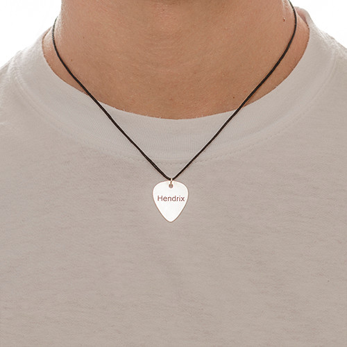 Engraved Guitar Pick Necklace - The Handmade &trade;