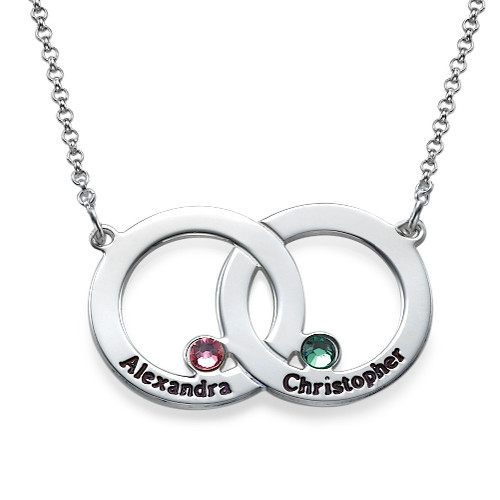 Engraved Interlocking Circle Necklace - The Handmade &trade;