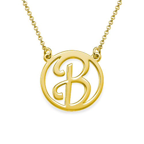 Gold Cut Out Initial Necklace - The Handmade &trade;