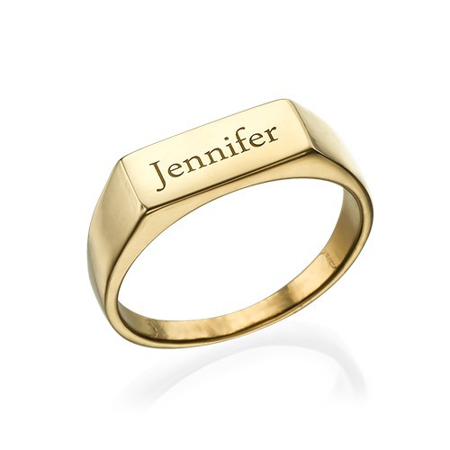 Gold Engraved Signet Ring - The Handmade &trade;